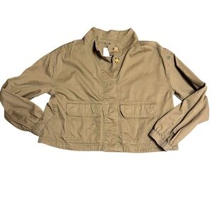 Old Navy Cropped Utility Jacket S • Olive Green • Military Safari Chic Gorpcore